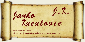 Janko Kuculović vizit kartica